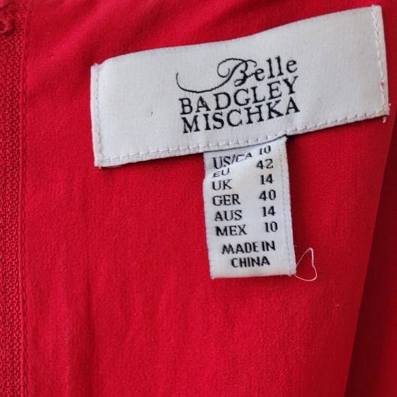 Belle Badgley Mischka Ikat Cotton Multi Color Sleeveless Sheath Dress Size 10 - Picture 13 of 15